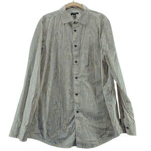 Alafani Womens Button Up Multi-Color Size Large 100% Cotton Long Sleeve